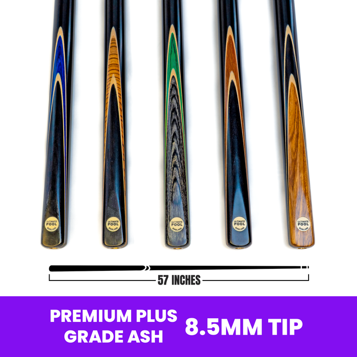 Precision Range of Cues - &frac34; Joint with 8.5mm Tip from the official Ultimate Pool catalogue, available through the Evolve Eight Ball pro shop