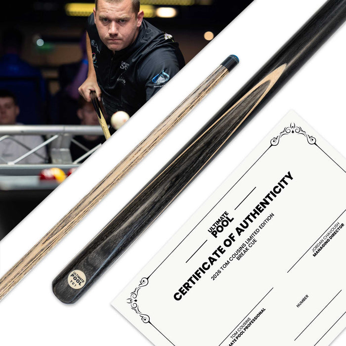 Tom Cousins 2026 Break Cue - &frac34; Joint with 11.5mm Tip from the official Ultimate Pool catalogue, available through the Evolve Eight Ball pro shop