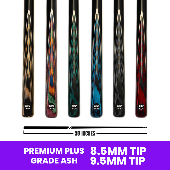 Crushed Master Range of Cues - &frac34; Joint with 8.5mm or 9.5mm Tip from the official Ultimate Pool catalogue, available through the Evolve Eight Ball pro shop